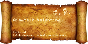 Adamcsik Valentina névjegykártya